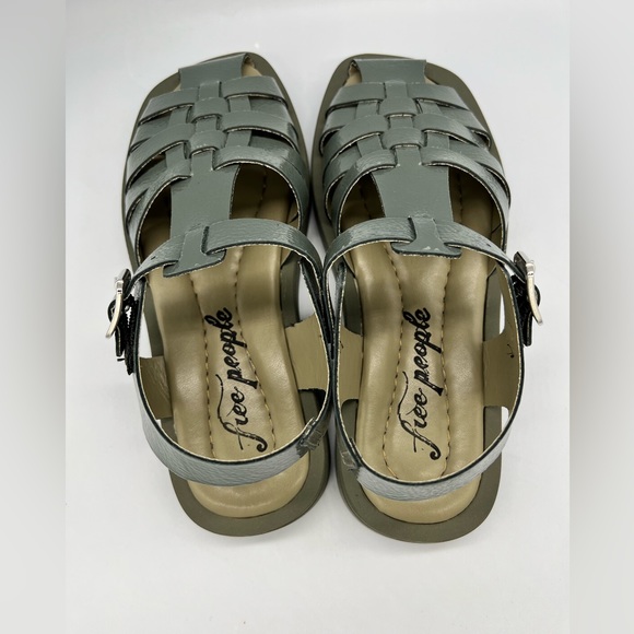 Free People Finn Fisherman Platform Sandals in Sea Serpent Green - Picture 7 of 9